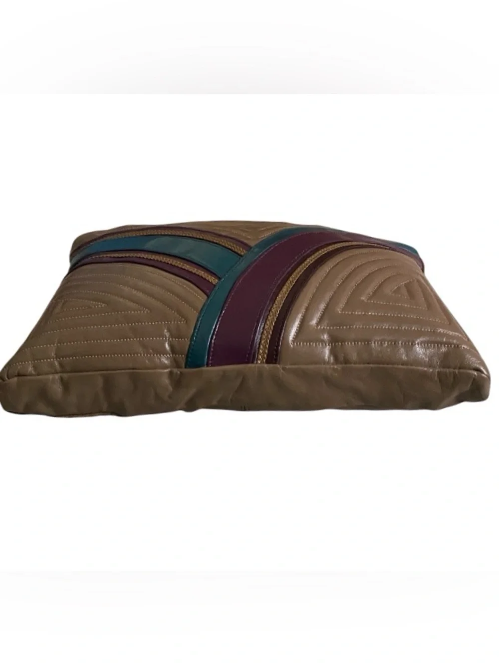 Vintage genuine leather multicolor clutch